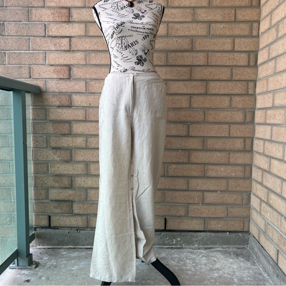 Cotton and  Linen blend wide leg pants